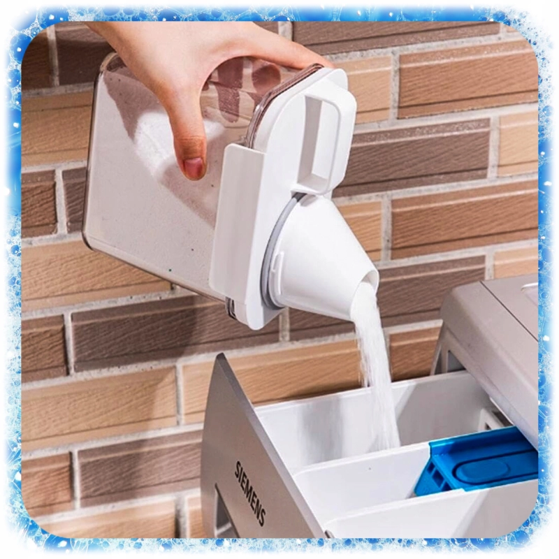 ZESTAW 3SZT POJEMNIK NA PROSZEK DO PRANIA Z MIARKĄ PŁYN DO PŁUKANIA PUDEŁKO