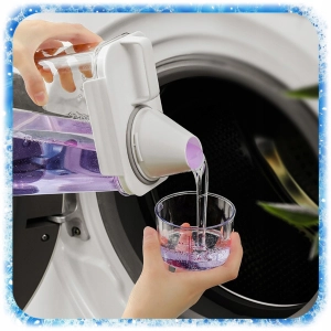 ZESTAW 3SZT POJEMNIK NA PROSZEK DO PRANIA Z MIARKĄ PŁYN DO PŁUKANIA PUDEŁKO