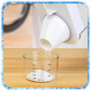 ZESTAW 3SZT POJEMNIK NA PROSZEK DO PRANIA Z MIARKĄ PŁYN DO PŁUKANIA PUDEŁKO