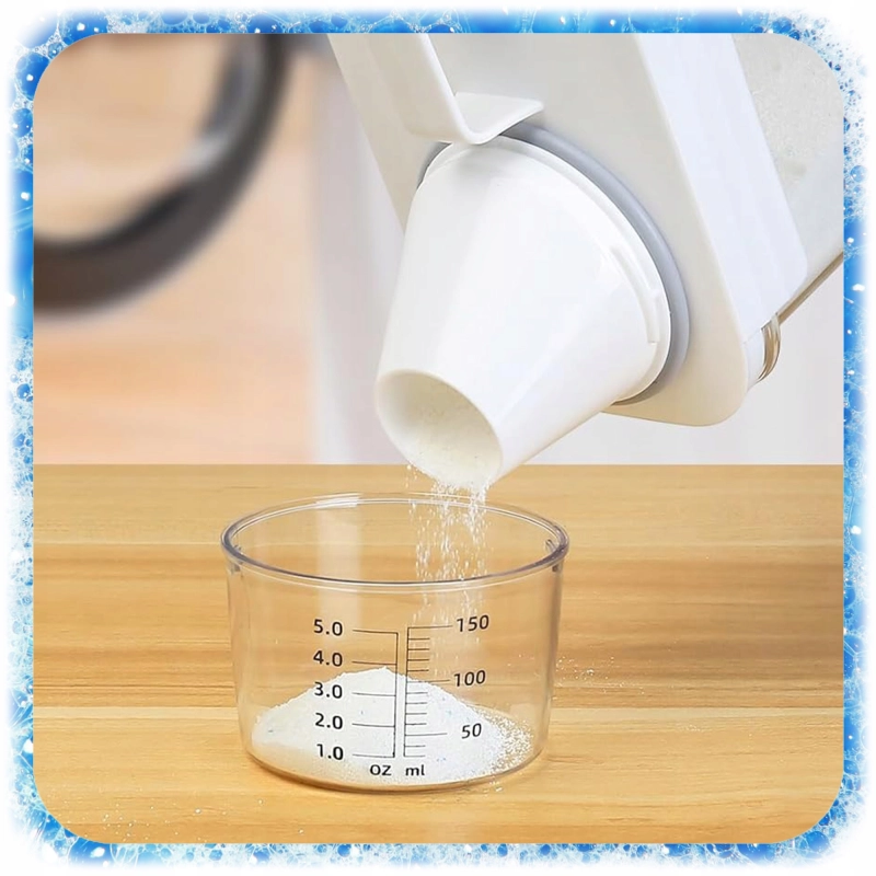 ZESTAW 3SZT POJEMNIK NA PROSZEK DO PRANIA Z MIARKĄ PŁYN DO PŁUKANIA PUDEŁKO