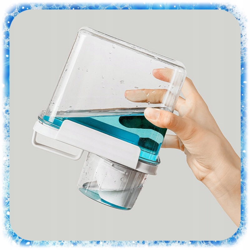 ZESTAW 3SZT POJEMNIK NA PROSZEK DO PRANIA Z MIARKĄ PŁYN DO PŁUKANIA PUDEŁKO