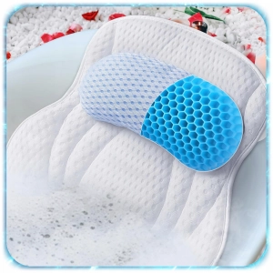 PODUSZKA DO KĄPIELI KĄPANIA WANNY RELAKSACYJNA BIAŁA Z PRZYSSAWKAMI SPA