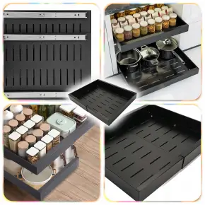 SZUFLADA REGULOWANA Teleskopowa Półka Wysuwana Wkład do Szafki Organizer