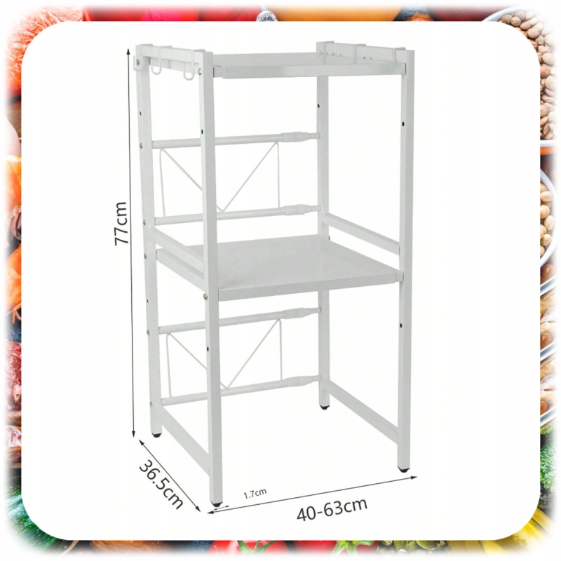 PÓŁKA NA MIKROFALÓWKĘ STOJAK REGAŁ KUCHENNY PRZYPRAWY REGULOWANA ROZSUWANA