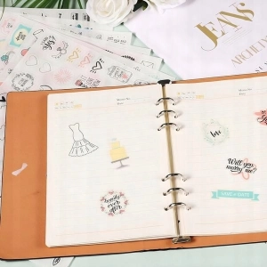 NAKLEJKI SAMOPRZYLEPNE ZESTAW 436 SZT A4 ARKUSZE KOLOROWE ŚLUBNE WESELE