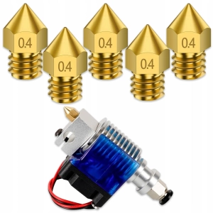 Dysza Mosiężna Brass MK8 0.4mm M6 Zestaw 5x Creality Ender 3 Pro V2