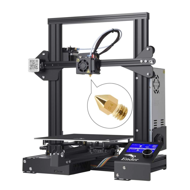 Dysza Mosiężna Brass MK8 0.4mm M6 Zestaw 5x Creality Ender 3 Pro V2