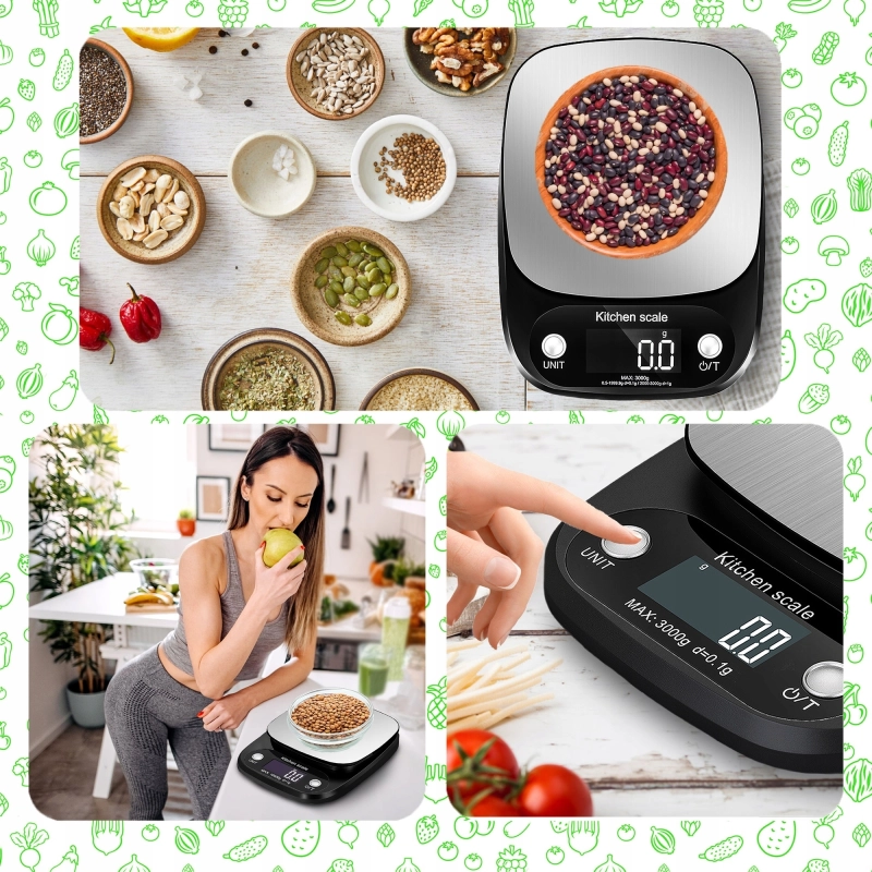 ELEKTRONICZNA WAGA KUCHENNA PRECYZYJNA DOMOWA BEZPRZEWODOWA 1g-10 kg LCD