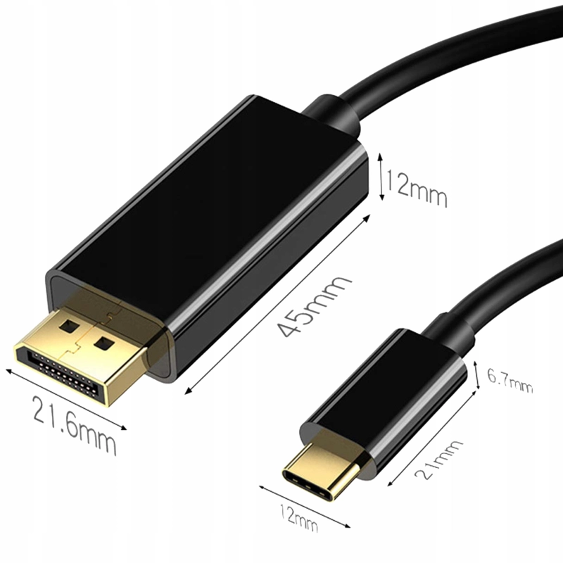 KABEL ADAPTER USB-C HDMI 3.1 Przejściówka 2M 4K 60Hz MHL