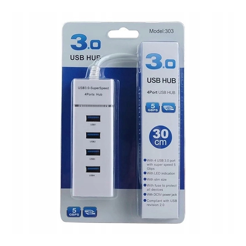 HUB USB ROZDZIELACZ 4 PORTÓW ROZGAŁĘŹNIK SZYBKI USB 3.0 4 PORTY 5 Gb/s