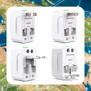 ADAPTER PRZEJŚCIÓWKA GNIAZDA EU UK USA AU USB ŚWIAT UNIWERSALNY PODRÓŻNY