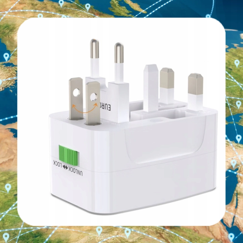 ADAPTER PRZEJŚCIÓWKA GNIAZDA EU UK USA AU USB ŚWIAT UNIWERSALNY PODRÓŻNY