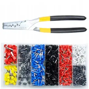 PRASKA ZACISKARKA DO TULEJEK PRZEWOD&Oacute;W KONEKTOR&Oacute;W + 1800 KOŃC&Oacute;WEK 0