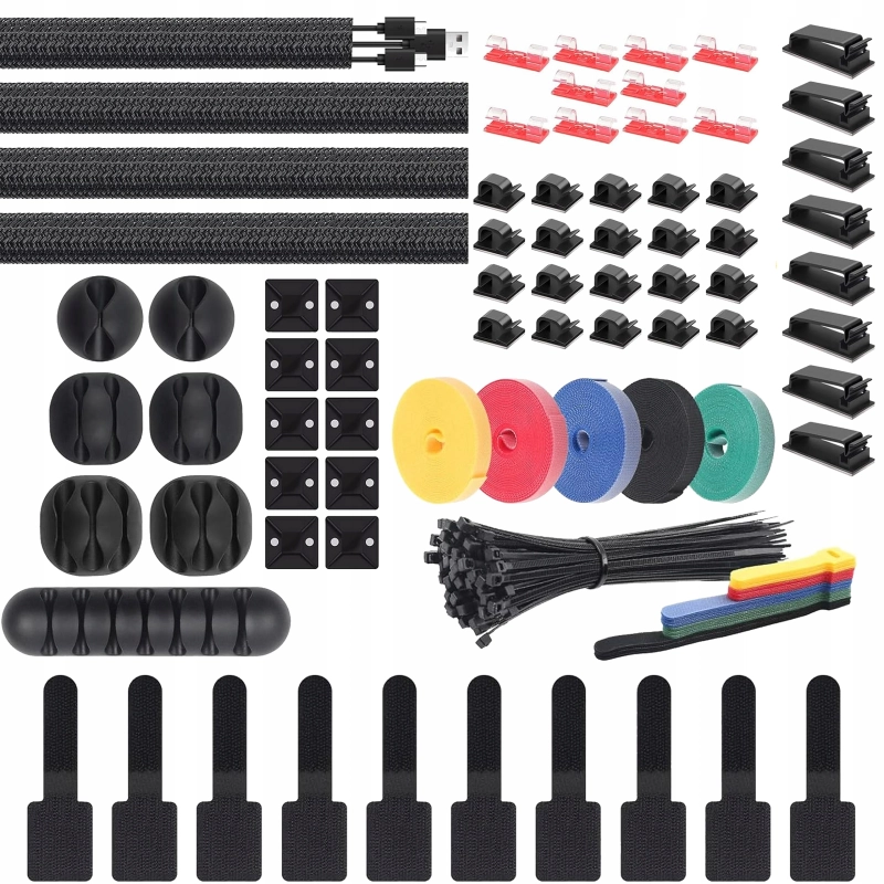 ZESTAW ORGANIZER DO KABLI XL OPLOT UCHWYT KLIPS OPASKA KABLOWA MASKOWNICA