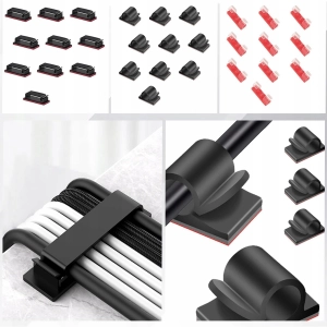 ZESTAW ORGANIZER DO KABLI XL OPLOT UCHWYT KLIPS OPASKA KABLOWA MASKOWNICA