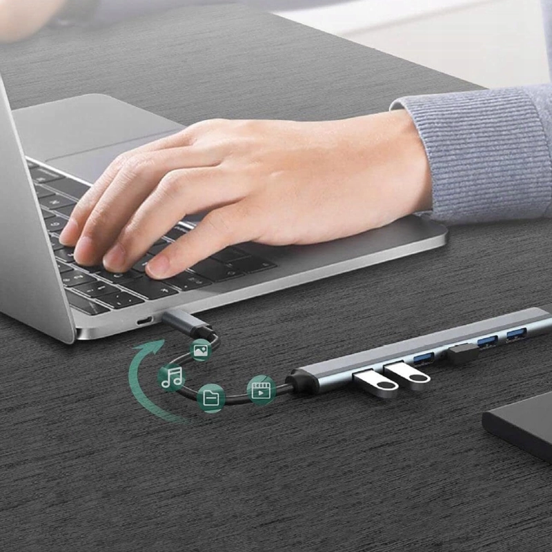 HUB USB 3.0 2.0 Rozdzielacz Rozgałęźnik 7 Portów 7x USB Slim 7w1 Smukły
