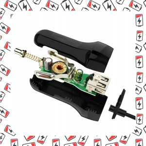 ŁADOWARKA KABEL 3W1 GNIAZDO ZAPALNICZKI TYP-C LIGHTNING MICROUSB DO AUTA 1M