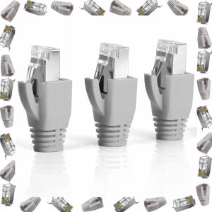 ZESTAW 10SZT WTYKI ZŁĄCZA EKRANOWANY FTP STP RJ45 kat 6a 7 KOŃCÓWKI ZŁĄCZKI