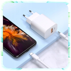 ŁADOWARKA SIECIOWA KOSTKA 2 Wejścia USB + TYP-C USB-C do Telefonu 25W biała