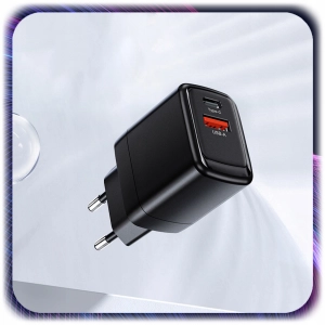 ŁADOWARKA SIECIOWA KOSTKA 2 Wejścia USB +TYP-C USB-C do Telefonu 25W czarna