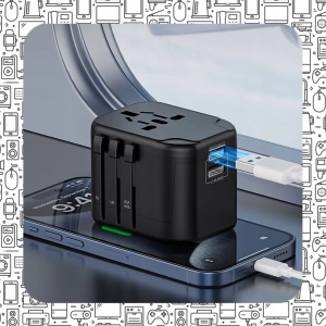 UNIWERSALNY ADAPTER SIECIOWY PODRÓŻNY PRZEJŚCIÓWKA USA UK EU ŁADOWARKA 2USB