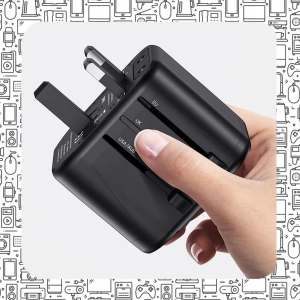 UNIWERSALNY ADAPTER SIECIOWY PODRÓŻNY PRZEJŚCIÓWKA USA UK EU ŁADOWARKA 2USB
