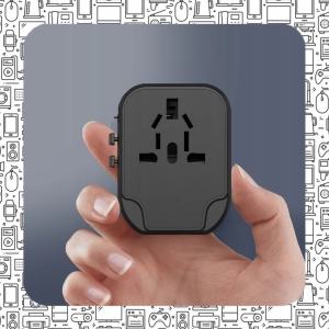 UNIWERSALNY ADAPTER SIECIOWY PODRÓŻNY PRZEJŚCIÓWKA USA UK EU ŁADOWARKA 2USB