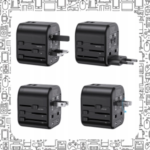 UNIWERSALNY ADAPTER SIECIOWY PODRÓŻNY PRZEJŚCIÓWKA USA UK EU ŁADOWARKA 2USB