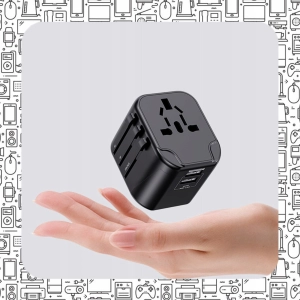 UNIWERSALNY ADAPTER SIECIOWY PODRÓŻNY PRZEJŚCIÓWKA USA UK EU ŁADOWARKA 2USB