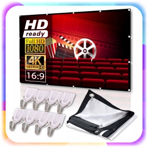 EKRAN PROJEKCYJNY DO SLAJDÓW Materiałowy Przenośny DUŻY 100" cali 221x125CM