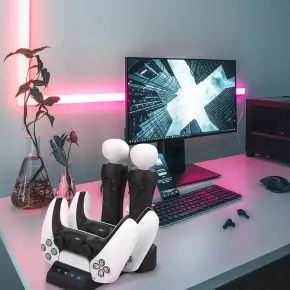 STACJA ŁADUJĄCA DOKUJĄCA PS5 MOVE KONTROLER RUCHU 2 PADY ŁADOWARKA 4w1 DUŻA