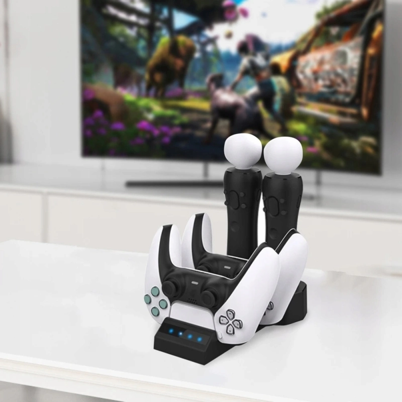 STACJA ŁADUJĄCA DOKUJĄCA PS5 MOVE KONTROLER RUCHU 2 PADY ŁADOWARKA 4w1 DUŻA