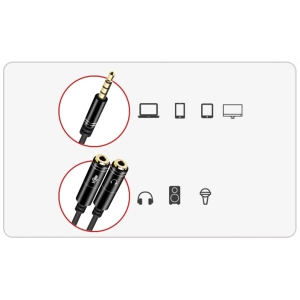 ROZDZIELACZ KABEL MINI JACK AUX MIKROFON SŁUCHAWKI do Xbox i PlayStation