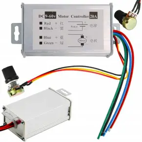 REGULATOR PWM OBROTÓW SILNIKA DC 9-60V 20A 12V 24V 0-100% + POTENCJOMETR