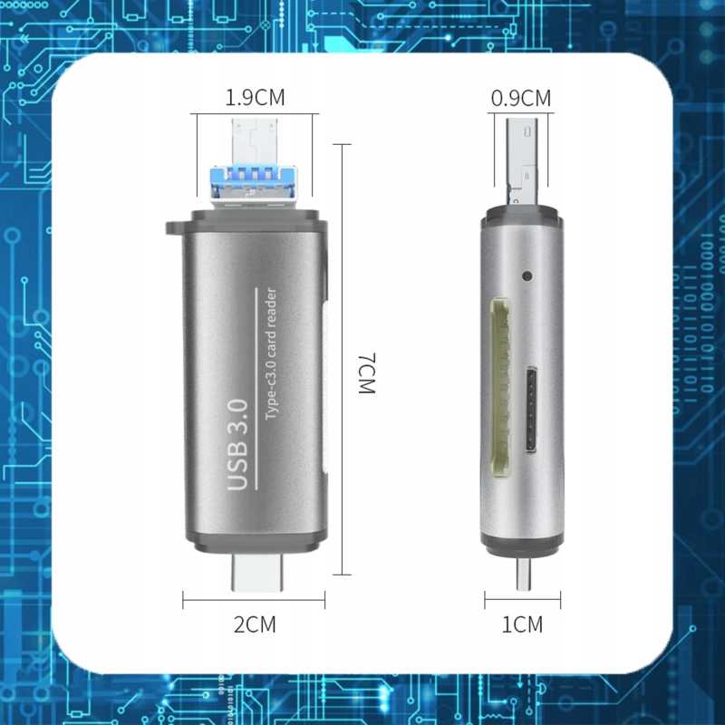 CZYTNIK KART ADAPTER USB 3.0 TYP USB-C SD microSD SDHC TF PLUG&PLAY