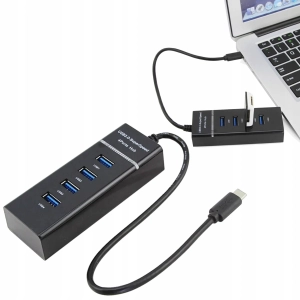 HUB USB C ROZDZIELACZ 4 PORTÓW ROZGAŁĘŹNIK SZYBKI USB 3.0 4 PORTY 5 Gb/s